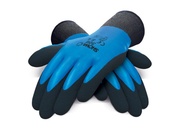 7x Showa werkhandschoen maat L Grip Ademend - 306 blauw