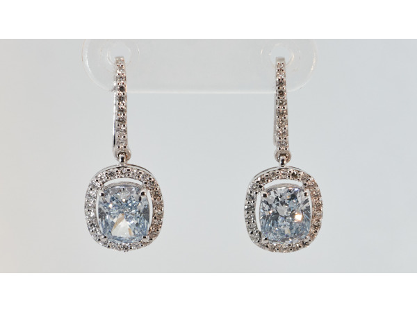 14k witgouden LG diamanten oorbellen 2.40 ct