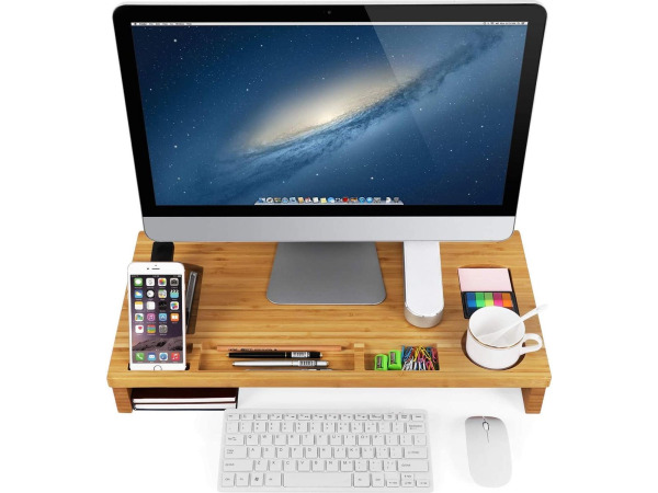 iBella Living monitor standaard organizer bamboe