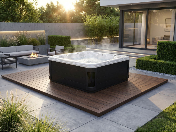 6 Persoons Spa 230x230cm - Wit / zwarte zijkant incl. wifi