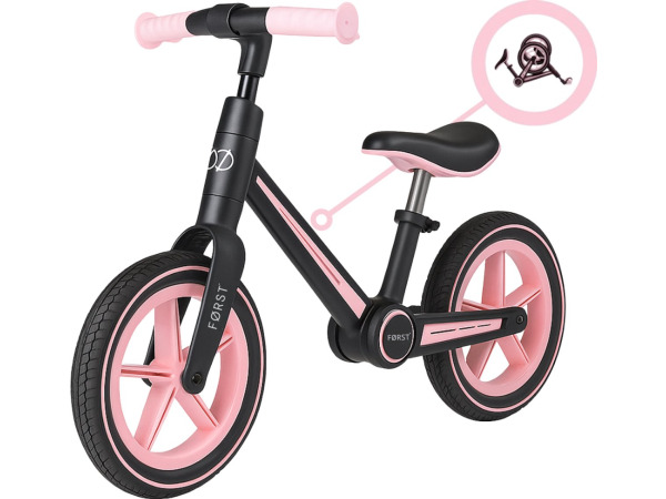 Først Loopfiets 2 Jaar - Balance Bike - Loop Fiets - Speelgoed Vanaf 2 Jaar - Jongens &amp; Meisjes - Opvouwbaar - Roze