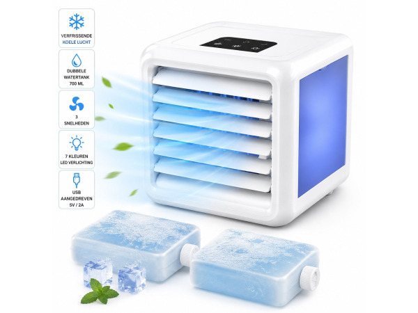 QUIGG Mini Air Cooler  - LED Verlichting – Luchtkoeler - USB