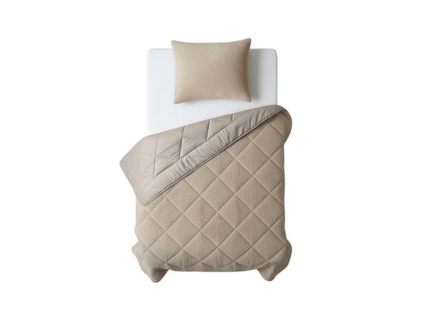 Lazy all-in-one dekbed Teddy fur - taupe 1 persoons