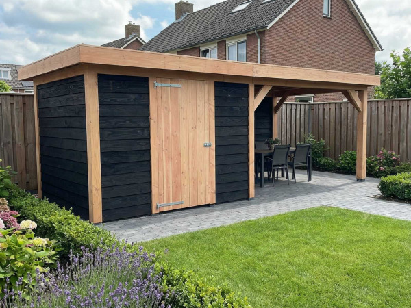 Berging met overkapping 700x400x245cm
