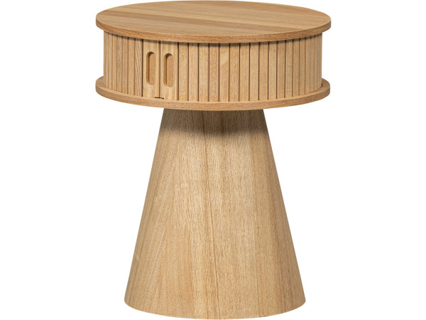WOOOD Karri Nachtkastje Rond - Hout - Naturel