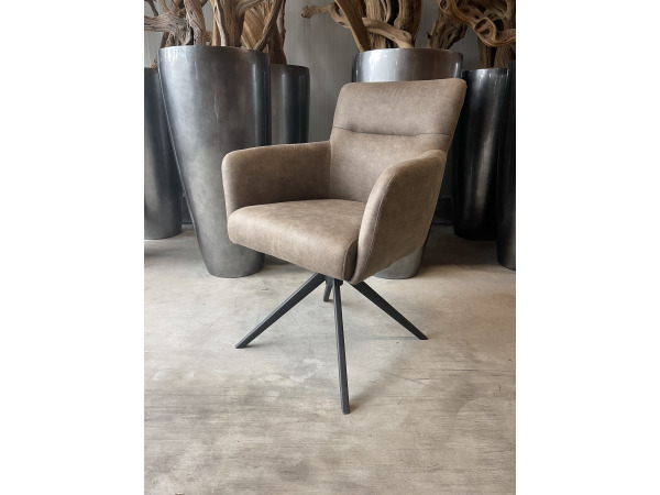 Eetkamerstoel Turner (set van 4) Microvezel stof - Taupe