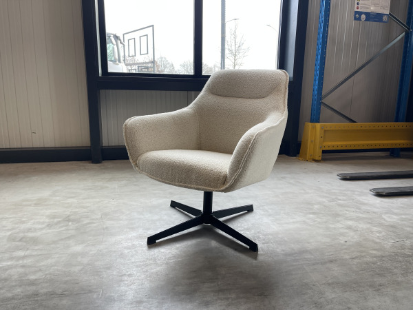 Fauteuil Elka - Boucle - Stof - wit - creme