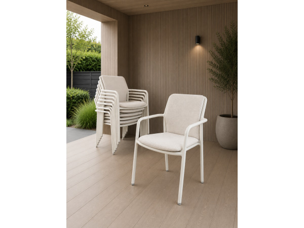 Flora outdoor stoelen (set van 6) - creme
