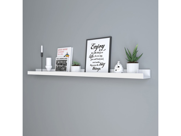 SONGMICS Zwevende Fotobalk Wit 110 cm – Retour