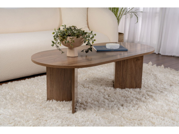Asir Ovale Salontafel Walnoot 119 cm – Retour