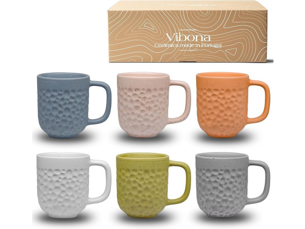 Koffiekopjes, set van 6 (380 ml) - Made in Portugal