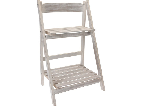 Plantenrek Whitwash Hout Opvouwbaar 32X41X66 CM