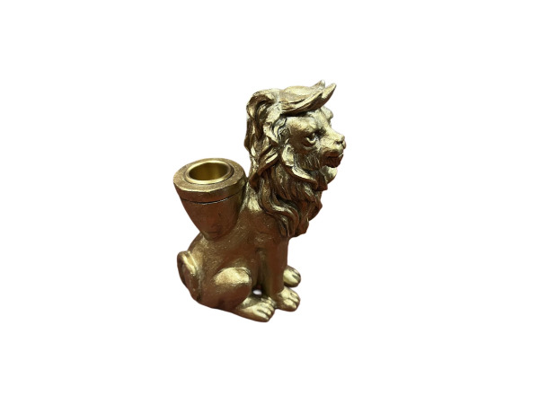 Kandelaar Leeuw Goud 15cm