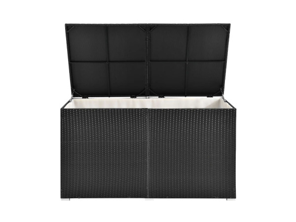 Polyrotan opbergbox kussenbox Ikaria 950 ltr Zwart met dekse
