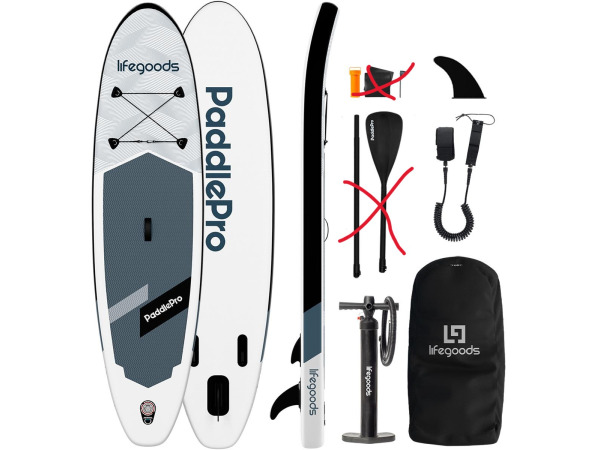 LifeGoods SUP Board Allround Compact - 300 x 76 cm Wit/Zwart