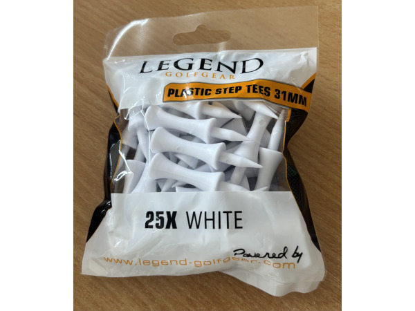 250x golf tees wit 31 mm 25 stuks per zakje