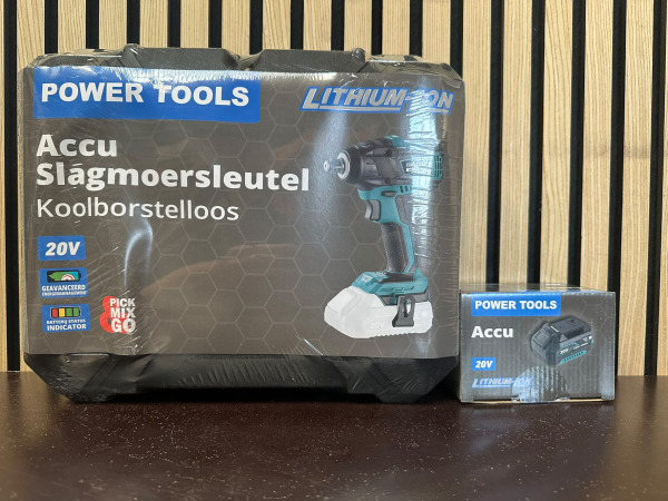 20V Accu Slagmoersleutel Koolborstelloos met Accu en Koffer