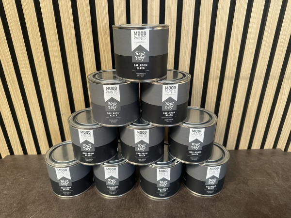 10x Moodpaints krijtverf Ballroom Black 0,5L
