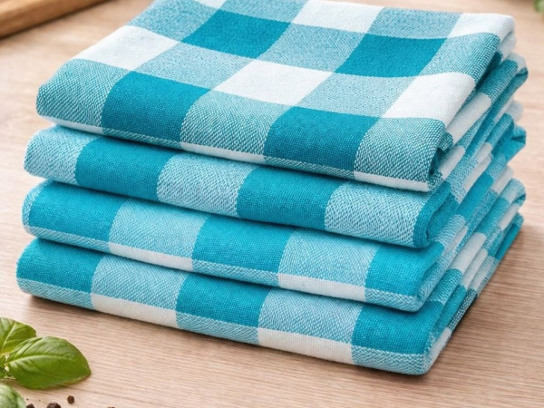 80x Keuken Theedoek - Blauw - 100% katoen