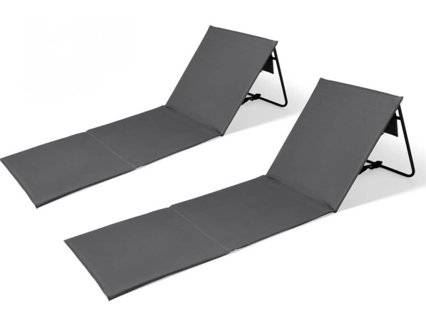 Intimo Strandmat Set van 2 Verstelbare Rugleuning - Grijs