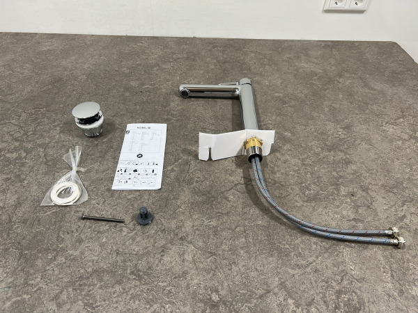Nobili eengreeps wastafelkraan met waste ABC chroom