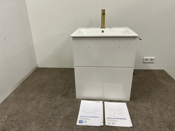 Geberit wastafelmeubel met kraan 60x48x65cm wit