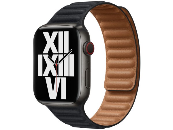 Apple Watch Band Leer Midnight Maat M/L