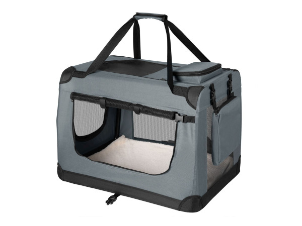 Hondentransportbox L opvouwbaar 70 x 50 x 52 cm grijs