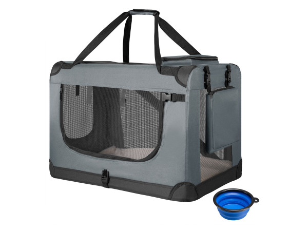 Hondentransportbox XL opvouwbaar 81 x 56 x 58 cm grijs