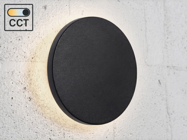 4x 8.5W LED Wandlamp rond design 3in1 Kleur CCT zand zwart