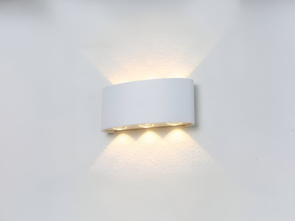 12x 6W LED ovaal Wandlamp zes licht zand wit warm wit waterdicht