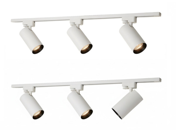 4x 2 meter Railsysteem met 6 st railspot GU10 fitting met ring