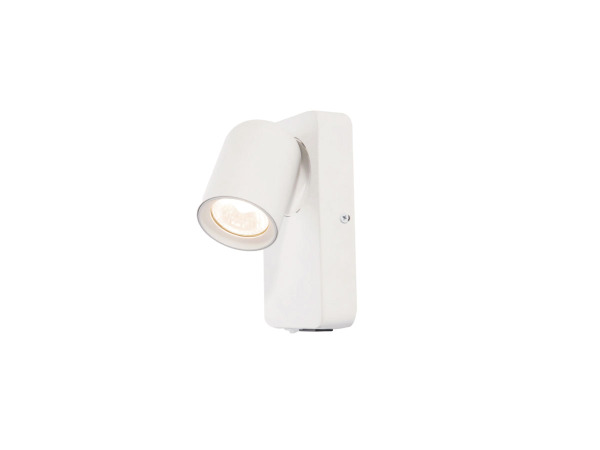 4x Bedlamp Wandlamp GU10 Armatuur cilinder zand wit draaibaar