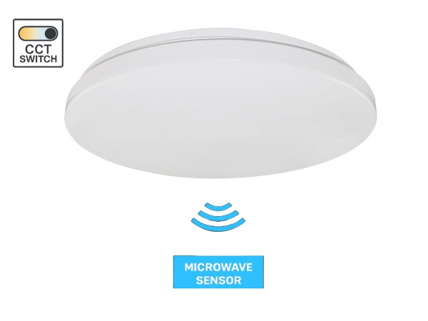 2x 24W CCT 3 kleur Opbouw LED Panelen spatwaterdicht met sensor