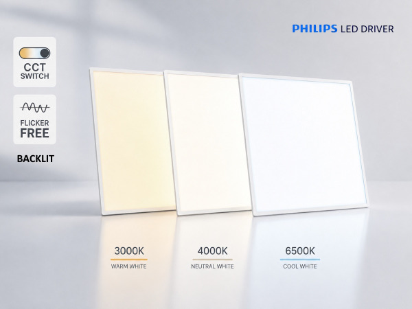 6x 40W 3 CCT 60x60 Backlit LED Panelen Philips Driver wit