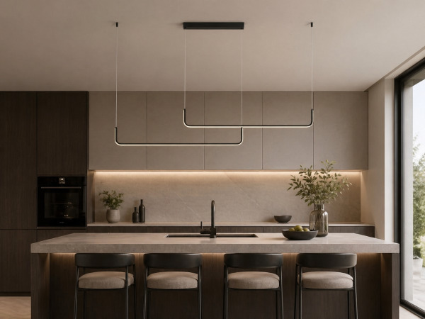 Hanglamp Zand Zwart Duo Lijn 40W LED CCT 3 Kleur + Dimmen