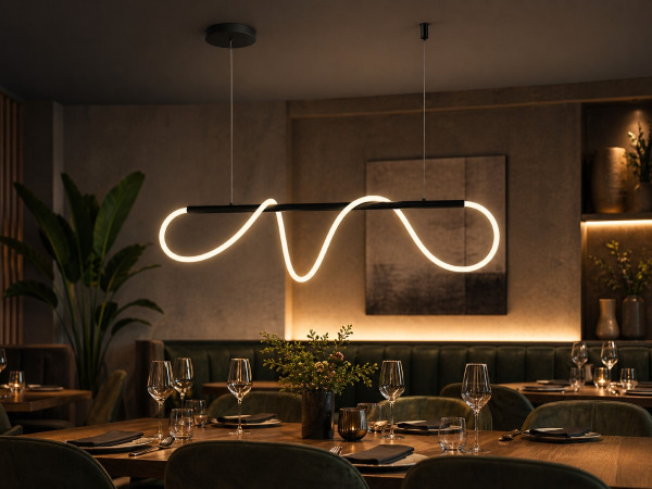 Hanglamp Zand Zwart 110cm 40W LED CCT 3 Kleur + Dimmen