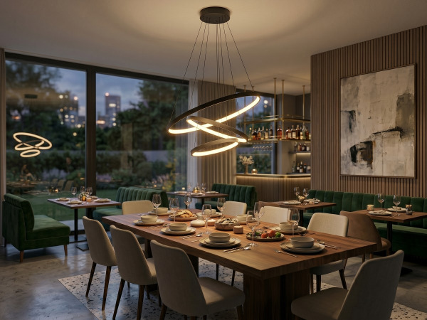 Hanglamp Zand Zwart Trio Ring 50W LED CCT 3 Kleur & Dimmen