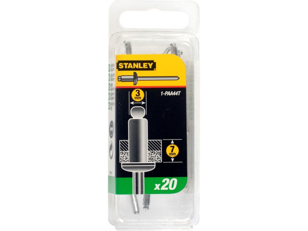 3x Stanley Popnagels 3X7mm - 20 stuks