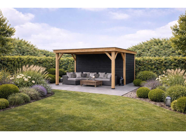 Douglas terrasoverkapping met berging 524x400x257cm