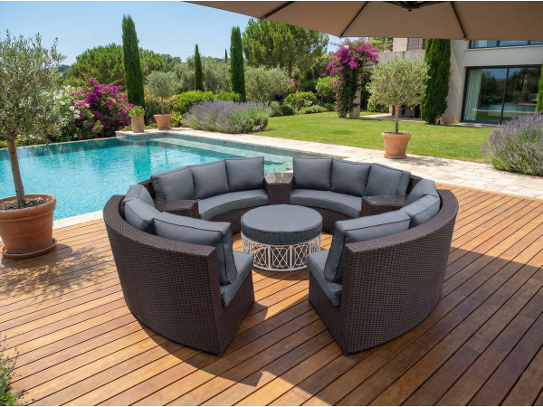 Diningset / Tuinset incl. kussens 8-delig