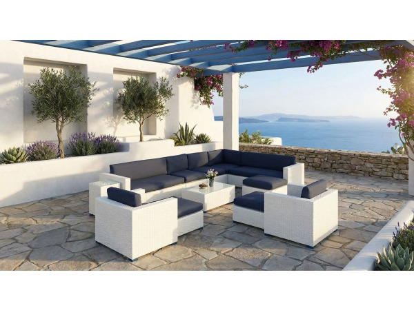 Loungeset incl. kussens 12-delig