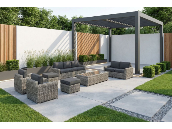 Loungeset incl. kussens 7-delig