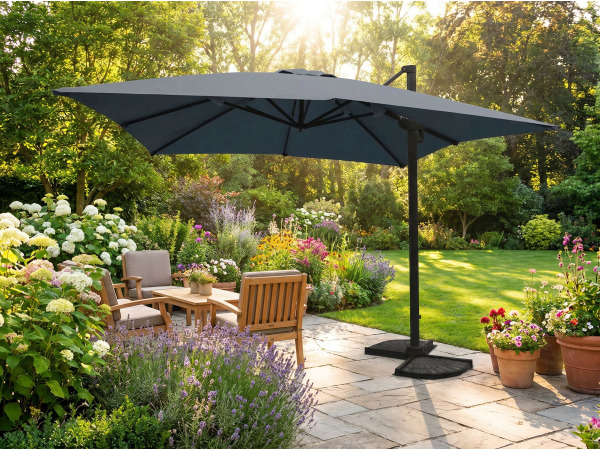 Hangende parasol donkergrijs - 300x400 cm 