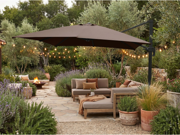 Hangende parasol taupe / sandy - 300x400 cm 