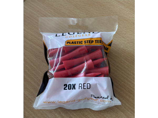 250x Golf tees rood 20 stuks per zakje 31 mm