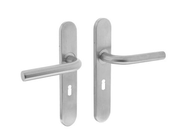 5x Intersteel deurkruk rond op schild met sleutelgat