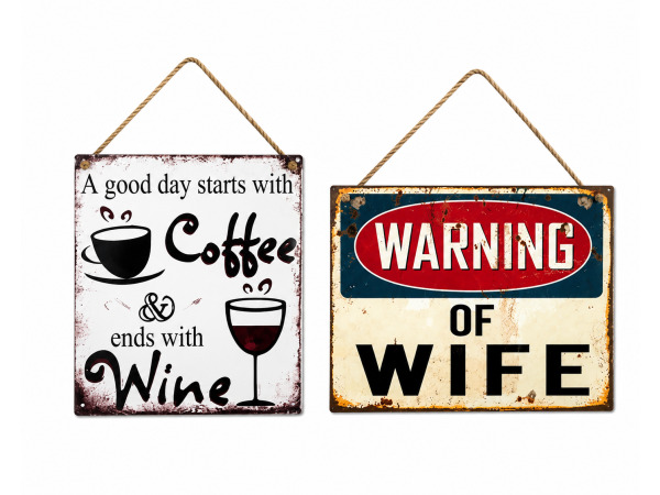 Mancave Metalen Wandborden Set 2-delig
