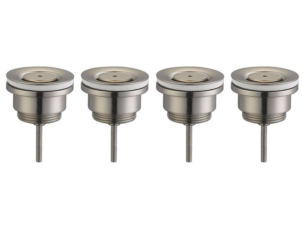 4x Beaux wastafelplug 1 1/4" Lilas geborsteld nikkel