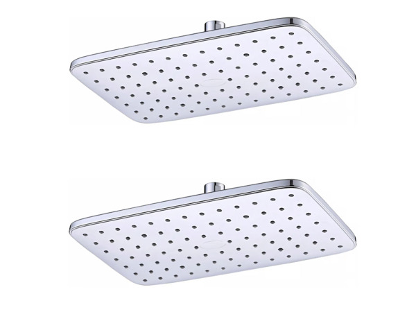 2x Beaux hoofddouche rechthoekig 29x18cm Port chroom